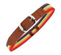 TOYANDONA Cinturón de Poliéster y Aleación de Zinc Elástico Ajustable para Deportes al Aire Libre con Diseño a Rayas, Banda Elástica Segura para Hombres y Mujeres en Running
