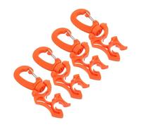 TOYANDONA Clip para Manguera de Buceo Doble con Mosquetón Naranja 10x10 Mm, Paquete de 4 Unidades, Soporte Compacto para Regulador y Accesorios de Snorkel, Fijación Segura para Equipo