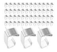 TOYANDONA Clips Metálicos para Luces de Cadena Exteriores 100 Piezas, Ganchos Grandes de Acero Manganeso para Canalones, Decoración Navideña y Fiestas de Pascua, Resistentes y Multiusos