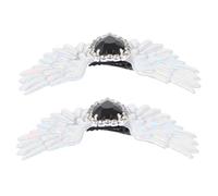 TOYANDONA Clips para Zapatos Góticos Alas de Ángel y Corazones Brillantes, Hebillas de Joyería Plateadas para Mujer, Accesorios Decorativos para Botas y Zapatillas Lolita,