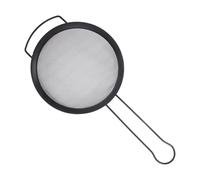 TOYANDONA Colador de Acero Inoxidable Negro Mango Recto y Borde Ancho Cedazo de Malla Fina para Cocina Doméstica Utensilio Cocina Resistente Oxidación 1 Unidad