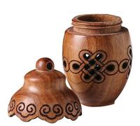 TOYANDONA Colgante Botella Aromaterapia Madera Tallada Abierta Bola Esencia Decorativa para Hogar y Coche Regalo Práctico para Purificar Aire