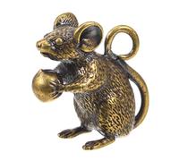 TOYANDONA Colgante de Latón con Diseño de Rata Creativa Amuleto de Buena Suerte para Llavero y Decoración de Bolsos Figura Ligera y Resistente para Manualidades y Adornos Feng Shui