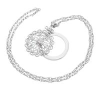 TOYANDONA Colgante De Lupa Para Cuello 3x Cadena Metálica Plateada, Lupa De Bolsillo Portátil Para Lectura y Joyería, Accesorio Femenino Para Suéter y Uso Diario