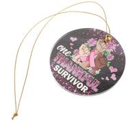 TOYANDONA Colgante para Coche de Acrílico Lazo Rosa, Decoración Redonda contra Cáncer de Mama, Adorno Ligero para Espejo Retrovisor, Obsequio Concienciación y Apoyo a Supervivientes