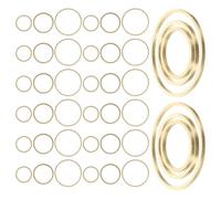 TOYANDONA Colgantes para Hacer Joyas Diy, 60 Piezas Kit de Dijes Redondos de Cobre en K Oro 20mm, 15mm y 12mm, Accesorios para Collares, Pulseras y Manualidades, Suministros para Regalos