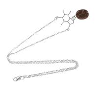 TOYANDONA Collar Colgante Caféína para Mujer, Collar Llamativo de Aleación y Resina, Accesorio para Amantes del Café, Joyería Química, Obsequio Original para Café, Uso Diario