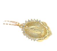 TOYANDONA Collar Colgante de Nuestra Señora de Guadalupe para Mujer Collar Religioso Dorado Colgante de María Joyería Ligera para Uso Diario y Ocasiones Obsequios