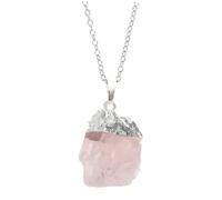 TOYANDONA Collar Colgante de Piedra en Bruto Forma Irregular Color Rosa para Equilibrio Emocional y Energía Positiva en Relaciones Familiares