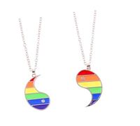 TOYANDONA Collar Colgante Yin Yang para Parejas Diseño de Rompecabezas 1 Par de Collares de Alianza Arcoíris Aleación Resistente Joyería para Amistad y Regalos Obsequios