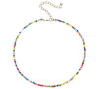 TOYANDONA Collar de Cuentas de Arroz Colorido para Mujer, Joyería de Moda Diseño Exquisito, Metal Duradero, Uso Práctico para Fiestas y San Valentín