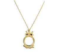 TOYANDONA Collar Lupa de Lectura de 6 Aumentos para Mujer Colgante de Búho Metálico Dorado Accesorio Decorativo Vintage para Libros y Uso Diario