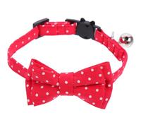 TOYANDONA Collar para Perro con Lazo Rojo Desmontable, Ajustable, de Algodón Cómodo para Perros Pequeños y Medianos, Accesorio Navideño con Campana, Collar para Mascotas en Fiestas