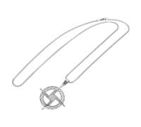 TOYANDONA Collar Religioso de Protección Colgante Cruz de Santa Brígida Cadena Vintage Plateada Joyería Católica para Mujer y Hombre Amuleto Espiritual para Oración y Uso Diario