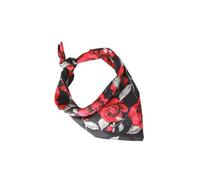 TOYANDONA Collar Triangular para Mascotas San Valentín Babero de Saliva de Algodón 100% Puro Diseño de Rosas Rojas sobre Fondo Negro Ajustable 25-48 CM Accesorio para Perros y Gatos