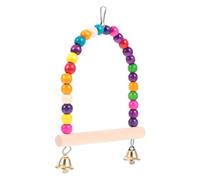 TOYANDONA Columpio Pequeño de Madera Natural para Loros y Pájaros, Puesto de Juego y Palo de Molienda para Afilar Garras, Accesorio Colorido para Jaulas, Juguete para Mascotas y Diversión