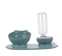 TOYANDONA Comedero para Gatos con Dispensador De Agua Automático Tazón Antideslizante y Diseño Ergonómico para Mascotas Azul