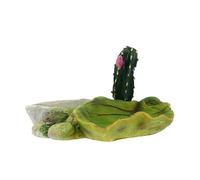 TOYANDONA Comedero para Reptiles y Tortugas de Resina Sintética Verde Diseño Paisajístico Práctico y Tamaño Adecuado para Terrarios Pequeños
