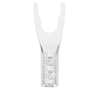 TOYANDONA Conector Tipo Banana Chapado en Plata Horquilla Enchufe en Forma Cable de Altavoz, Diseño sin Soldadura y Tornillos de Bloqueo para Audio