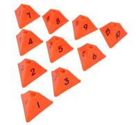 TOYANDONA Conos de Entrenamiento de Fútbol Numerados 1-10, Conos Triangulares Naranjas de Alta Visibilidad, Marcadores de Agilidad para Circuitos y Ejercicios al Aire Libre, Equipo