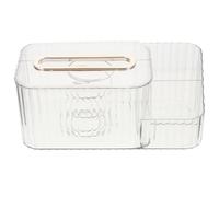 TOYANDONA Contenedor de Pañuelos Multifuncional para Escritorio y Sala, Caja Organizadora Transparente de Abs Compartimentos para Control Remoto y Almacenamiento Doméstico