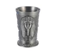 TOYANDONA Copa de Vino Añejo de Aleación de Zinc 891p Color Antiguo Estilo Egipcio Retro, Taza Compacta para Licor, Decoración Vintage para Bar y Picnic, Vaso Pequeño Reutilizable