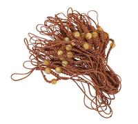 TOYANDONA Correa Anticaída para Tapa de Tetera de Hierro Fundido, Cordón Artesanal Hecho a Mano, Color Marrón Cuentas Amarillas, Paquete de 50 Piezas, Accesorio para Teteras de