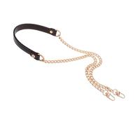 TOYANDONA Correa de Cadena para Bolso Bandolera de 90 Cm Marrón Acolchado Antiestrés, Correa Cruzada Extensible de Pu y Metal para Reemplazo de Bolso de Mano y Monedero