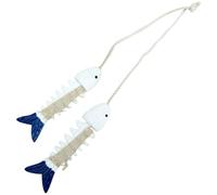 TOYANDONA Correa para Cortinas Forma de Pez de Madera Estilo Mediterráneo, Cuerda Decorativa Ajustable para Hogar, Amarre para Cortinas de Sala y Dormitorio, Accesorio Funcional y