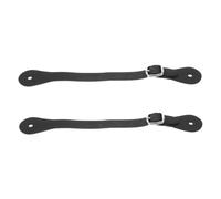 TOYANDONA Correas Ajustables para Espuelas de Piel Auténtica Negras, 2 Piezas para Botas de Montar Caballo, Correas de Talón Duraderas para Equitación al Aire Libre, Accesorios de