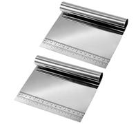 TOYANDONA Cortador de Masa de Acero Inoxidable con Báscula, 2 Piezas, Raspador Manual para Masa y Crema, Utensilio de Cocina para Repostería y Panadería, Apto para Hogar y Catering