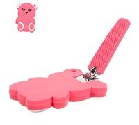 TOYANDONA Cortauñas Para Bebés y Niños, Herramienta De Cuidado Diseño De Oso Rosa, Acero Al Carbono y Silicona, Seguro y Preciso, Para Recién Nacidos y Uso Diario, Mango Ergonómico Antideslizante