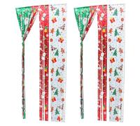 TOYANDONA Cortinas de Flecos Metálicos para Puertas 2 Piezas 1x2 M Decoración de Fondo Navideña y Fiestas, Telón de Fondo Brillante para Cumpleaños y Decoraciones Interiores