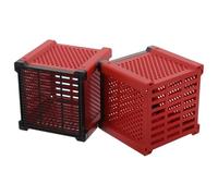 TOYANDONA Cubo de Filtro para Acuario 2 Piezas Caja de Filtro de PVC Roja 114 X 114 X 10 CM Colector de Medios Filtrantes para Pecera Purificador de Agua para Tanques y Bebederos Uso