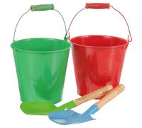 Toyandona Cubos De Playa para NiñOs 2 Piezas con Palas Juguetes De Arena Y Agua para Juegos Al Aire Libre Ligeros Y Duraderos con Asa para FáCil Transporte TamañO 5.70X5.11X3.93In