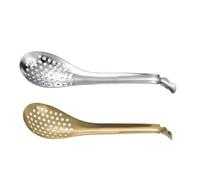 TOYANDONA Cuchara Coladora de Acero Inoxidable 304, Juego 2 Piezas (plata y Dorado), Cucharón Ranurado Resistente al Calor para Colar Fideos y Alimentos Fritos en Cocina Doméstica