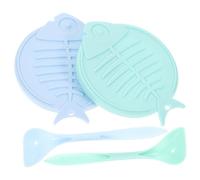 TOYANDONA Cuchara para Comida De Gatos Tapa Sellada De Silicona Cucharas Pequeñas Prácticas para Comida Enlatada Azul y Verde para Suministros De Mascotas Tapa para Latas Diario