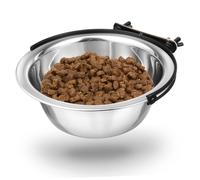 TOYANDONA Cuenco Colgante para Mascotas de Acero Inoxidable Resistente para Perros y Gatos Fácil Instalación para Jaulas y Soporte Desmontable