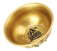 TOYANDONA Cuenco de Latón 12 CM, Cuenco del Dinero para Decoración de Escritorio en Hogar y Oficina, Adorno Ornamental Artístico Diseño Artesanal Estilo Aleatorio