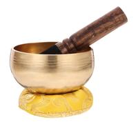 TOYANDONA Cuenco de Sonido Tibetano de Cobre y Madera para Meditación y Yoga, Alivia el Estrés Diseño Delicado y Sonido Largo y Silencioso Adecuado para Exteriores Color Color Aleatorio