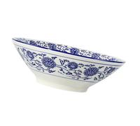 TOYANDONA Cuenco Seguro y Difícil de Derramar de Cerámica Azul de Estilo Chino Gran Apertura Adecuado para Sopa, Ramen o Ensaladas Hogar