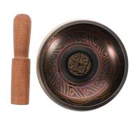 TOYANDONA Cuenco Tibetano De Cerámica Budista Cuenco Musical Para Meditación y Yoga De Meditación Mazo De Madera Accesorio Espiritual Para Relajación
