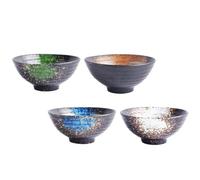 TOYANDONA Cuencos de Cerámica Japonesa para Arroz y Sopa 4 Piezas Colores Surtidos, Tazones Aptos para Microondas y Lavavajillas, Ideales para Hogar y Uso Diario Color Color Aleatorio