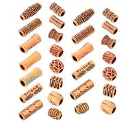 TOYANDONA Cuentas para Rastas de Madera Plástica Agujeros Grandes 65 Piezas para Trenzas y Extensiones de Cabello Kit de Accesorios de Joyería para Peinados de Niñas y Rastas