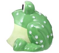 TOYANDONA Cueva de Cerámica para Hámster Diseño de Rana, Nido Refrescante para Verano, Escondite para Hámsteres Pequeños y Jerbos, Casa Decorativa y Fácil de Limpiar para Mascotas Pequeñas