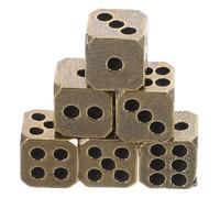 TOYANDONA Dados De Latón Macizo Vintage y Dados Pequeños Decorativos para Bar, Set De 6 Piezas, Accesorios para Juegos y Fiestas, Uso Interior y Exterior