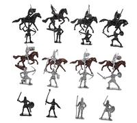TOYANDONA de Caballo de Caballero Medieval 28 Piezas para Niños Figuras de Soldados de Plástico Decoraciones para y Proyectos Escolares Accesorios de Micropaisajismo