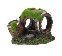 TOYANDONA Decoración Acuario Cueva Resina Barril Hueco Diseño Realista Seguro para Peces Betta y Camarones Refugio Estable para Agua Dulce y Marina