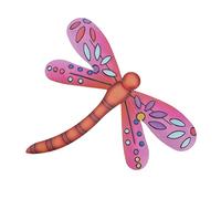 TOYANDONA Decoración de la pared de hierro decorativo muro exterior decoración de la sala de estar mural manualidades de pared decoración colgante de libélula arte colgante planchar rosa