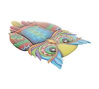 TOYANDONA Decoración De Pared Búho Metálico Hierro De Alta Resistencia Colgante Artesanal Color Azul Para Sala y Terraza Adorno Duradero Para Hogar y Jardín